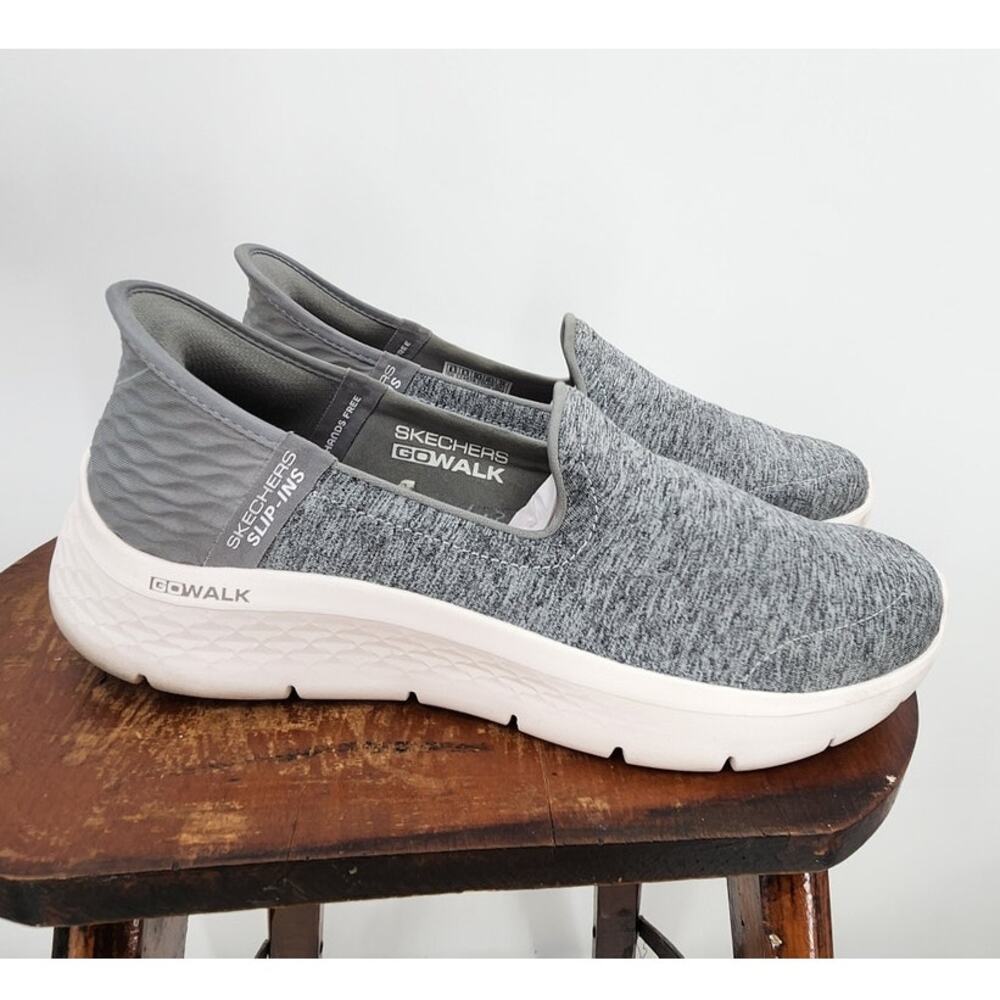 Skechers Slip-Ins Air Cooled Memory‎ Foam Grey Green White Size 6